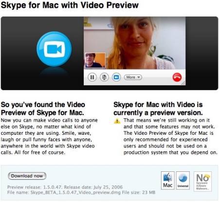  Skype Video pour Mac ... c'est parti ! 