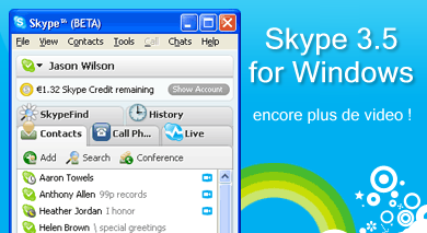  encore plus de vidéo avec Skype 3.5 
